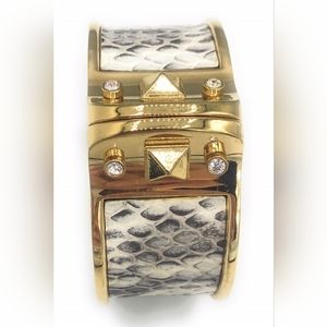 STELLA & DOT MAGNETIC SNAKE SKIN BRACELET BELLO VINTAGE RETIRED VGUC